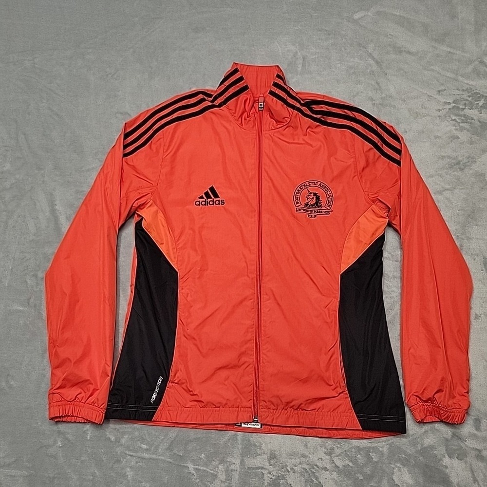 Adidas Jacket Womens Medium Orange Supernova 2012 Boston Marathon Running Coat
